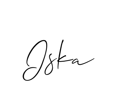 It looks lik you need a new signature style for name Iska. Design unique handwritten (Allison_Script) signature with our free signature maker in just a few clicks. Iska signature style 2 images and pictures png