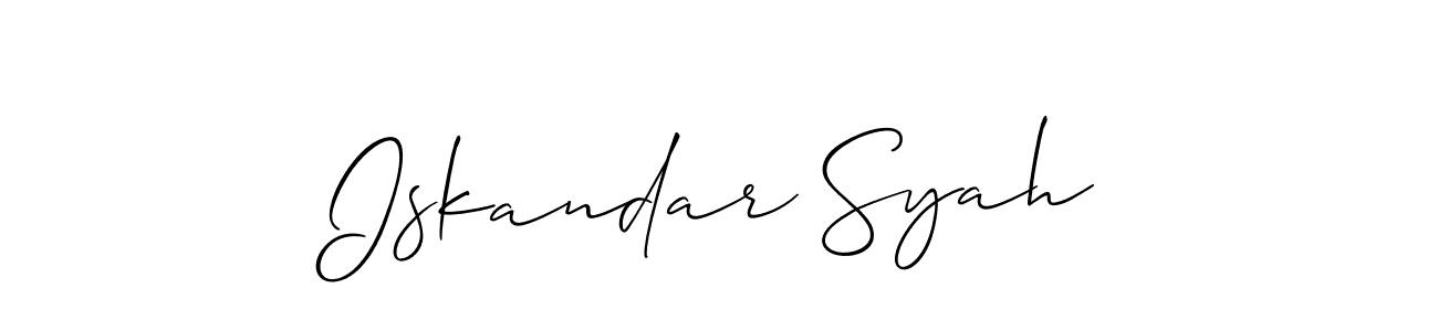 How to make Iskandar Syah signature? Allison_Script is a professional autograph style. Create handwritten signature for Iskandar Syah name. Iskandar Syah signature style 2 images and pictures png