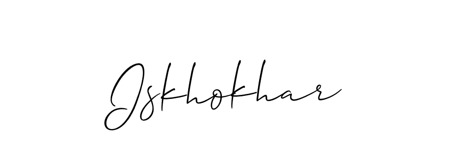 Also we have Iskhokhar name is the best signature style. Create professional handwritten signature collection using Allison_Script autograph style. Iskhokhar signature style 2 images and pictures png