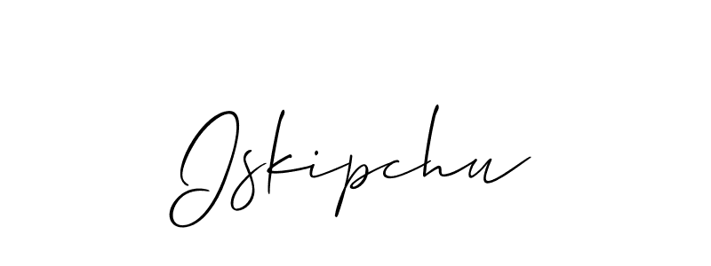 Make a beautiful signature design for name Iskipchu. With this signature (Allison_Script) style, you can create a handwritten signature for free. Iskipchu signature style 2 images and pictures png