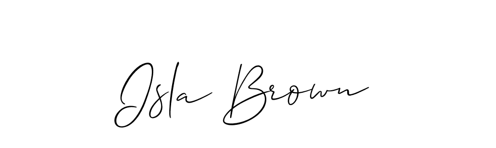 It looks lik you need a new signature style for name Isla Brown. Design unique handwritten (Allison_Script) signature with our free signature maker in just a few clicks. Isla Brown signature style 2 images and pictures png