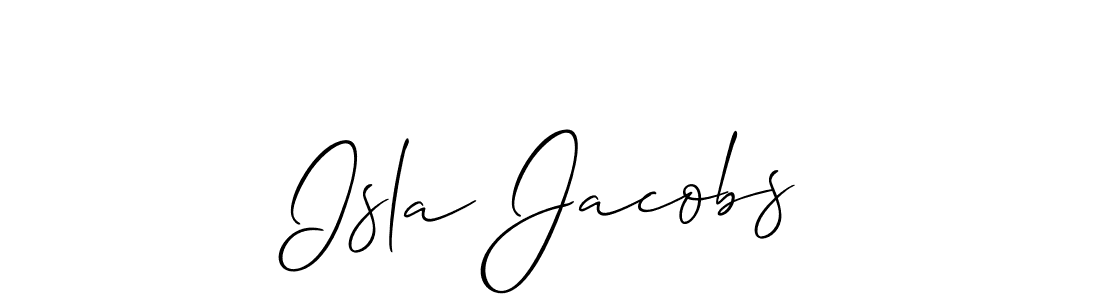 You should practise on your own different ways (Allison_Script) to write your name (Isla Jacobs) in signature. don't let someone else do it for you. Isla Jacobs signature style 2 images and pictures png