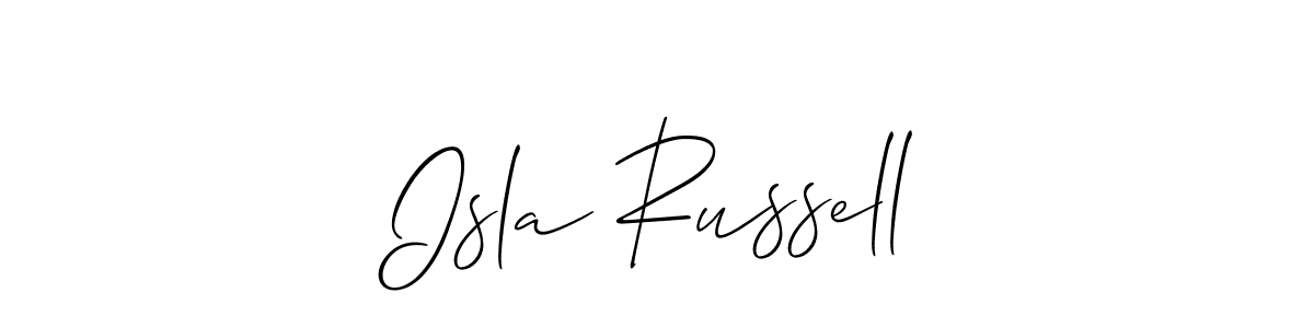 You should practise on your own different ways (Allison_Script) to write your name (Isla Russell) in signature. don't let someone else do it for you. Isla Russell signature style 2 images and pictures png