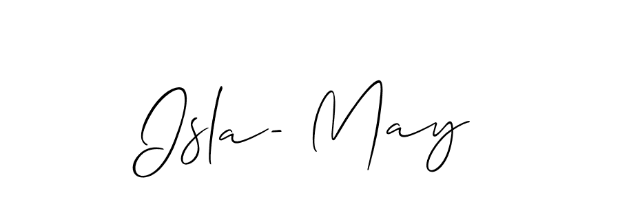 The best way (Allison_Script) to make a short signature is to pick only two or three words in your name. The name Isla- May include a total of six letters. For converting this name. Isla- May signature style 2 images and pictures png