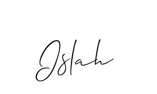 Design your own signature with our free online signature maker. With this signature software, you can create a handwritten (Allison_Script) signature for name Islah. Islah signature style 2 images and pictures png