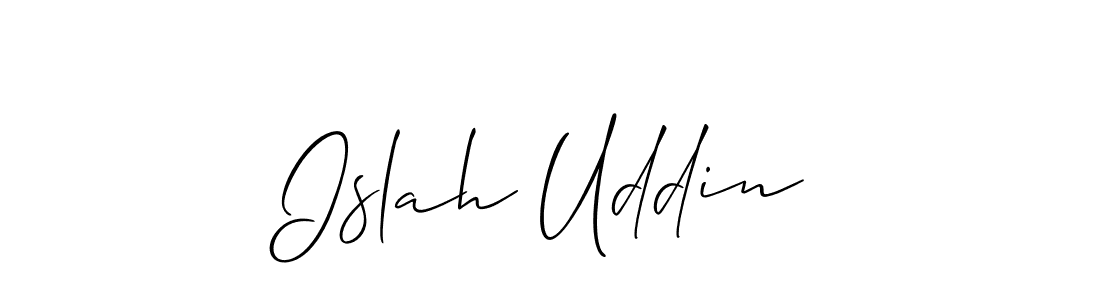 Allison_Script is a professional signature style that is perfect for those who want to add a touch of class to their signature. It is also a great choice for those who want to make their signature more unique. Get Islah Uddin name to fancy signature for free. Islah Uddin signature style 2 images and pictures png