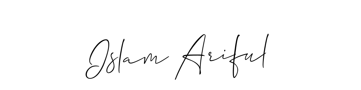 You should practise on your own different ways (Allison_Script) to write your name (Islam Ariful) in signature. don't let someone else do it for you. Islam Ariful signature style 2 images and pictures png