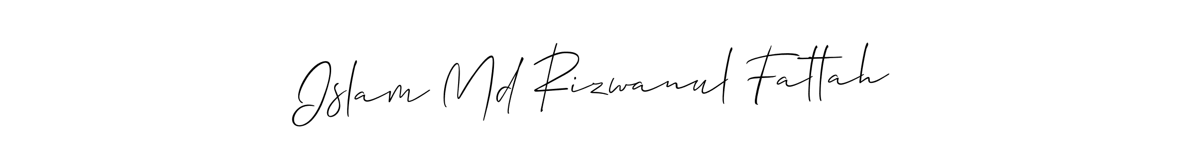 How to make Islam Md Rizwanul Fattah name signature. Use Allison_Script style for creating short signs online. This is the latest handwritten sign. Islam Md Rizwanul Fattah signature style 2 images and pictures png