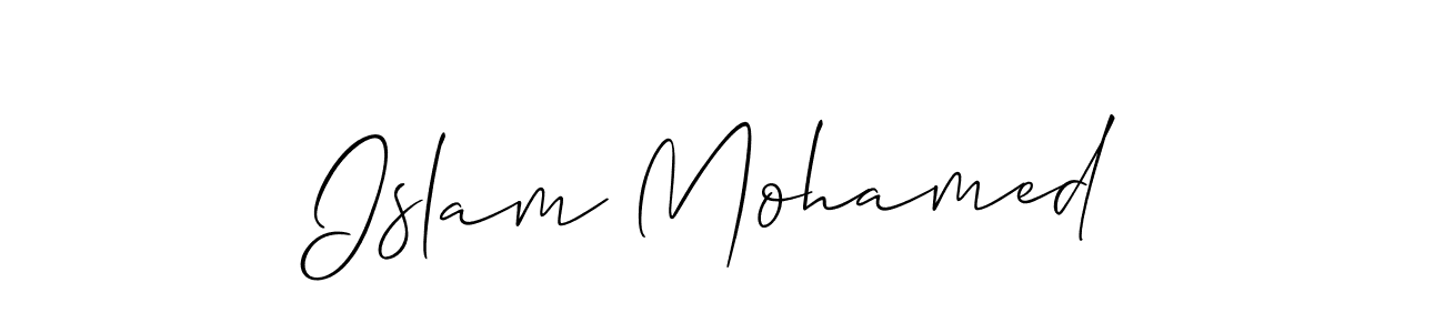 This is the best signature style for the Islam Mohamed name. Also you like these signature font (Allison_Script). Mix name signature. Islam Mohamed signature style 2 images and pictures png