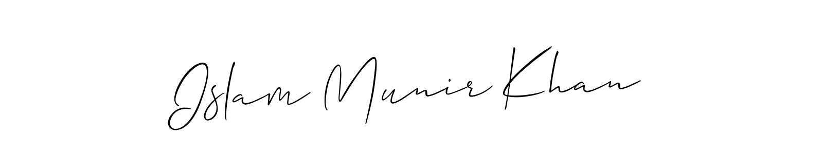 Design your own signature with our free online signature maker. With this signature software, you can create a handwritten (Allison_Script) signature for name Islam Munir Khan. Islam Munir Khan signature style 2 images and pictures png