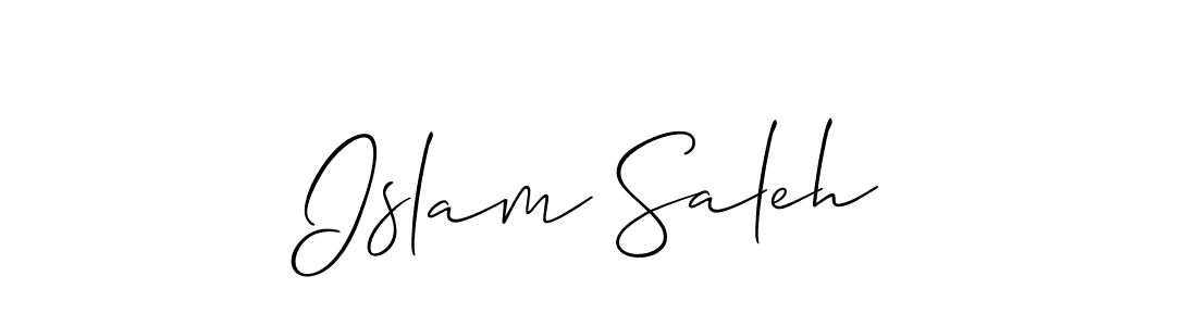 Make a beautiful signature design for name Islam Saleh. With this signature (Allison_Script) style, you can create a handwritten signature for free. Islam Saleh signature style 2 images and pictures png
