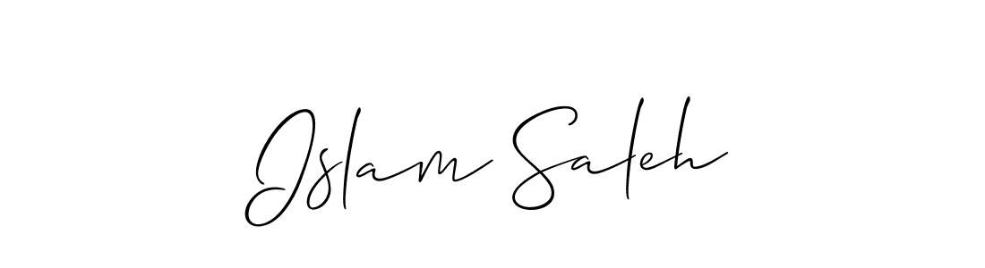 Make a beautiful signature design for name Islam Saleh. With this signature (Allison_Script) style, you can create a handwritten signature for free. Islam Saleh signature style 2 images and pictures png