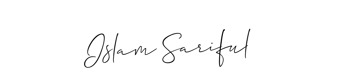 Make a beautiful signature design for name Islam Sariful. With this signature (Allison_Script) style, you can create a handwritten signature for free. Islam Sariful signature style 2 images and pictures png