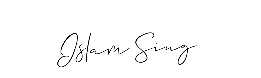 if you are searching for the best signature style for your name Islam Sing. so please give up your signature search. here we have designed multiple signature styles  using Allison_Script. Islam Sing signature style 2 images and pictures png