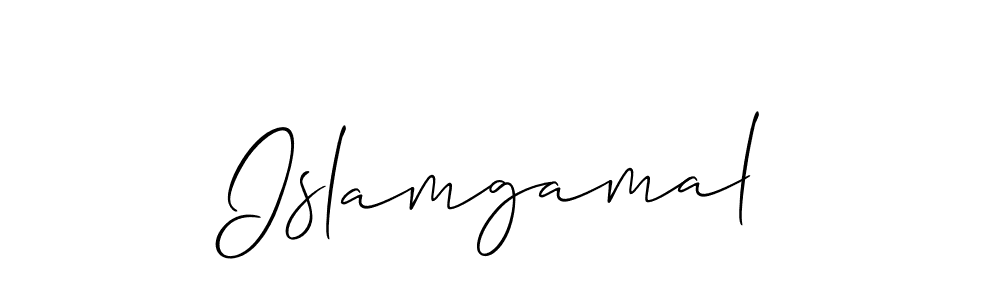 Use a signature maker to create a handwritten signature online. With this signature software, you can design (Allison_Script) your own signature for name Islamgamal. Islamgamal signature style 2 images and pictures png