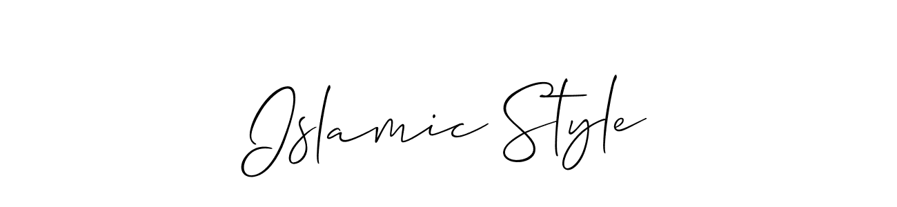 Design your own signature with our free online signature maker. With this signature software, you can create a handwritten (Allison_Script) signature for name Islamic Style. Islamic Style signature style 2 images and pictures png
