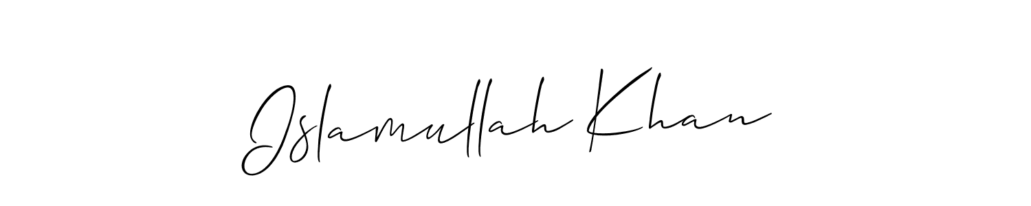 How to make Islamullah Khan name signature. Use Allison_Script style for creating short signs online. This is the latest handwritten sign. Islamullah Khan signature style 2 images and pictures png