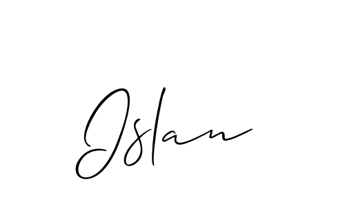 if you are searching for the best signature style for your name Islan. so please give up your signature search. here we have designed multiple signature styles  using Allison_Script. Islan signature style 2 images and pictures png