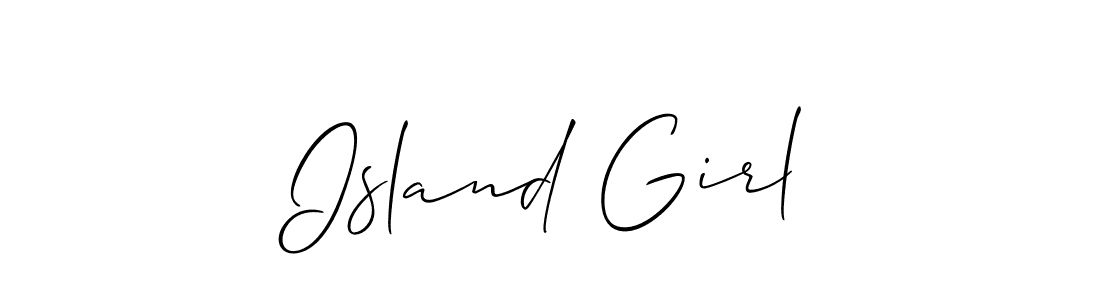 Make a beautiful signature design for name Island Girl. With this signature (Allison_Script) style, you can create a handwritten signature for free. Island Girl signature style 2 images and pictures png