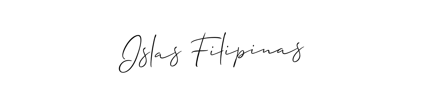 Create a beautiful signature design for name Islas Filipinas. With this signature (Allison_Script) fonts, you can make a handwritten signature for free. Islas Filipinas signature style 2 images and pictures png