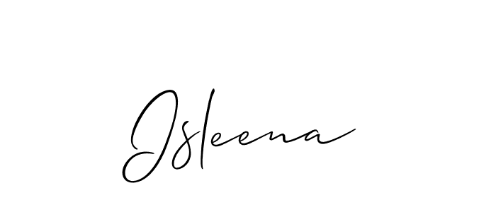 How to make Isleena signature? Allison_Script is a professional autograph style. Create handwritten signature for Isleena name. Isleena signature style 2 images and pictures png