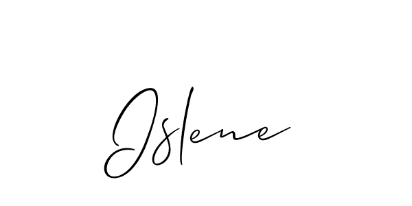 How to make Islene name signature. Use Allison_Script style for creating short signs online. This is the latest handwritten sign. Islene signature style 2 images and pictures png