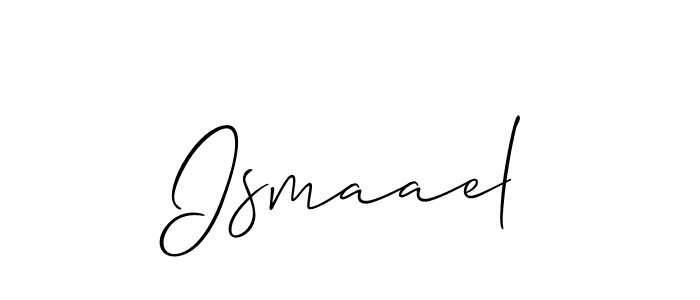 Use a signature maker to create a handwritten signature online. With this signature software, you can design (Allison_Script) your own signature for name Ismaael. Ismaael signature style 2 images and pictures png