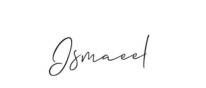 Use a signature maker to create a handwritten signature online. With this signature software, you can design (Allison_Script) your own signature for name Ismaeel. Ismaeel signature style 2 images and pictures png