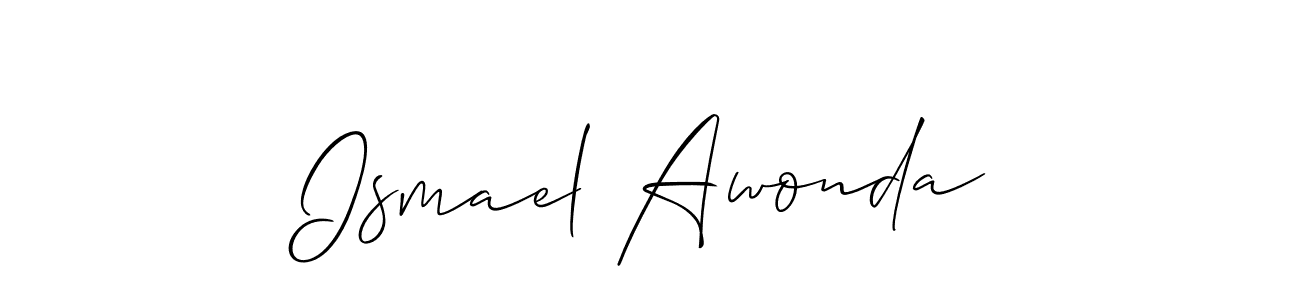 You should practise on your own different ways (Allison_Script) to write your name (Ismael Awonda) in signature. don't let someone else do it for you. Ismael Awonda signature style 2 images and pictures png