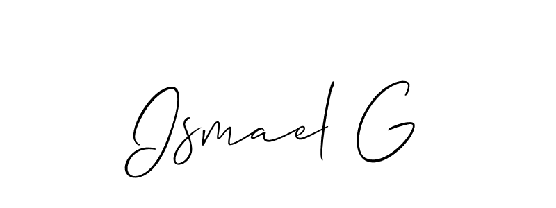 Design your own signature with our free online signature maker. With this signature software, you can create a handwritten (Allison_Script) signature for name Ismael G. Ismael G signature style 2 images and pictures png