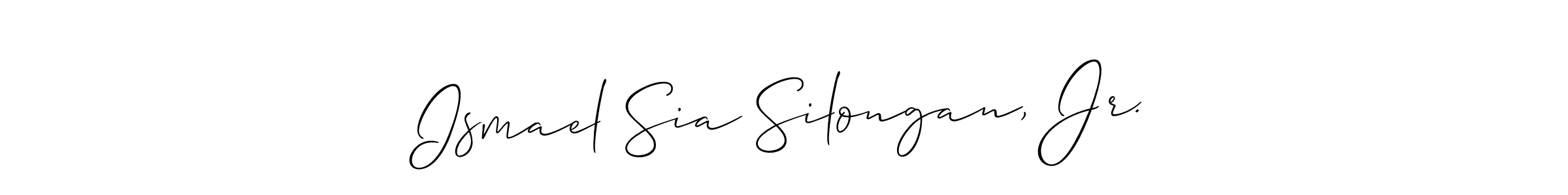 Also You can easily find your signature by using the search form. We will create Ismael Sia Silongan, Jr. name handwritten signature images for you free of cost using Allison_Script sign style. Ismael Sia Silongan, Jr. signature style 2 images and pictures png