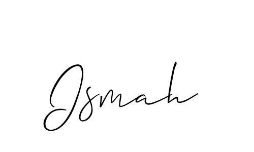 Create a beautiful signature design for name Ismah. With this signature (Allison_Script) fonts, you can make a handwritten signature for free. Ismah signature style 2 images and pictures png