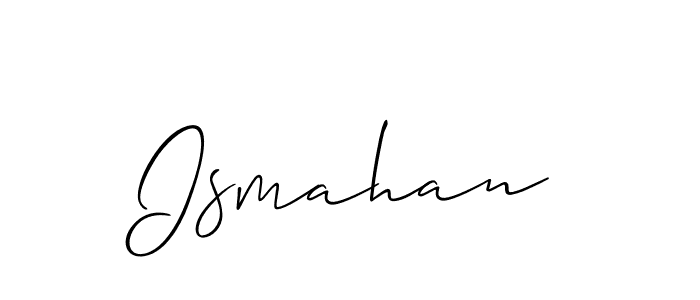 Make a beautiful signature design for name Ismahan. With this signature (Allison_Script) style, you can create a handwritten signature for free. Ismahan signature style 2 images and pictures png