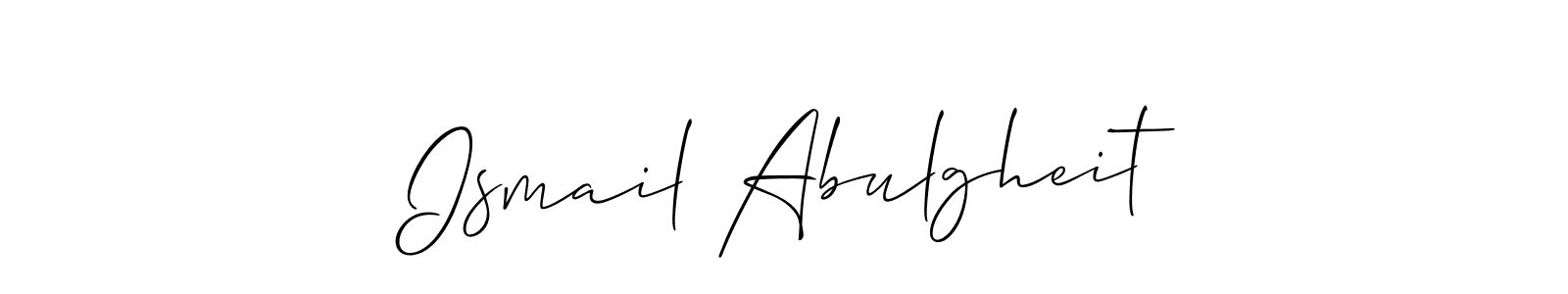 Use a signature maker to create a handwritten signature online. With this signature software, you can design (Allison_Script) your own signature for name Ismail Abulgheit. Ismail Abulgheit signature style 2 images and pictures png