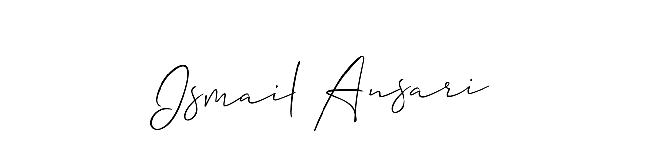 How to make Ismail Ansari name signature. Use Allison_Script style for creating short signs online. This is the latest handwritten sign. Ismail Ansari signature style 2 images and pictures png