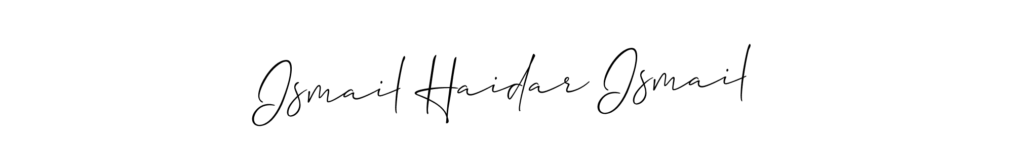 How to make Ismail Haidar Ismail signature? Allison_Script is a professional autograph style. Create handwritten signature for Ismail Haidar Ismail name. Ismail Haidar Ismail signature style 2 images and pictures png