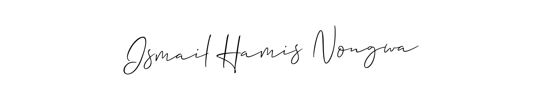 How to make Ismail Hamis Nongwa signature? Allison_Script is a professional autograph style. Create handwritten signature for Ismail Hamis Nongwa name. Ismail Hamis Nongwa signature style 2 images and pictures png