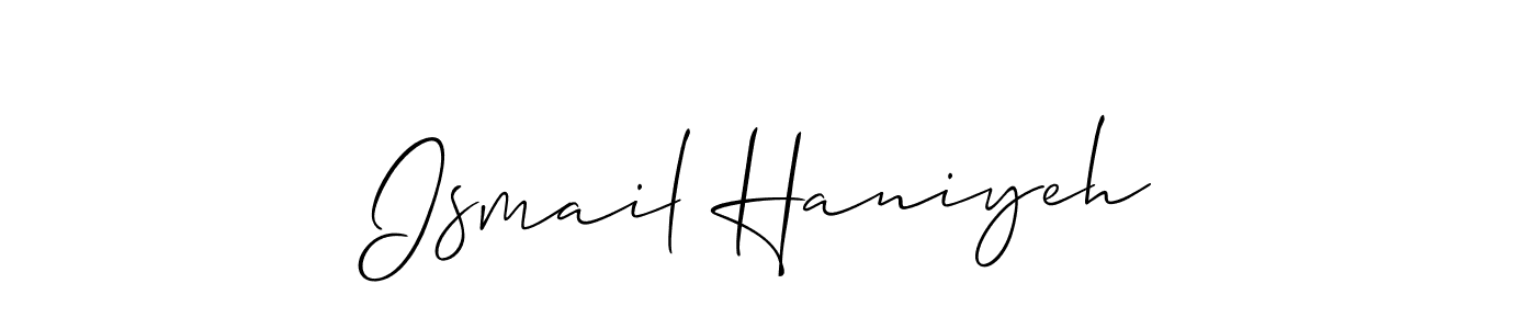 if you are searching for the best signature style for your name Ismail Haniyeh. so please give up your signature search. here we have designed multiple signature styles  using Allison_Script. Ismail Haniyeh signature style 2 images and pictures png