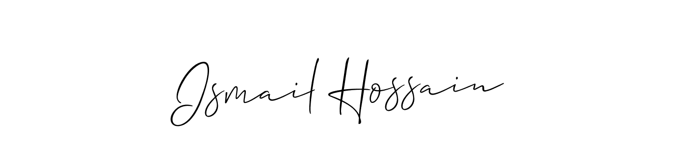 Make a beautiful signature design for name Ismail Hossain. With this signature (Allison_Script) style, you can create a handwritten signature for free. Ismail Hossain signature style 2 images and pictures png