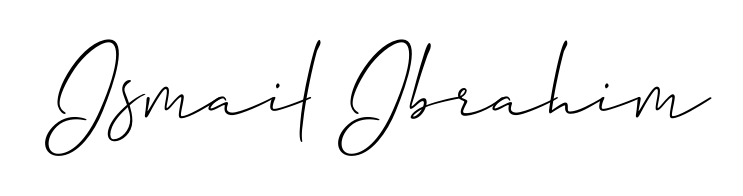Designed for modern professionals: Ismail Ibrahim name signature crafted with Allison_Script script. Ready for digital PDF workflows. Ismail Ibrahim signature style 2 images and pictures png