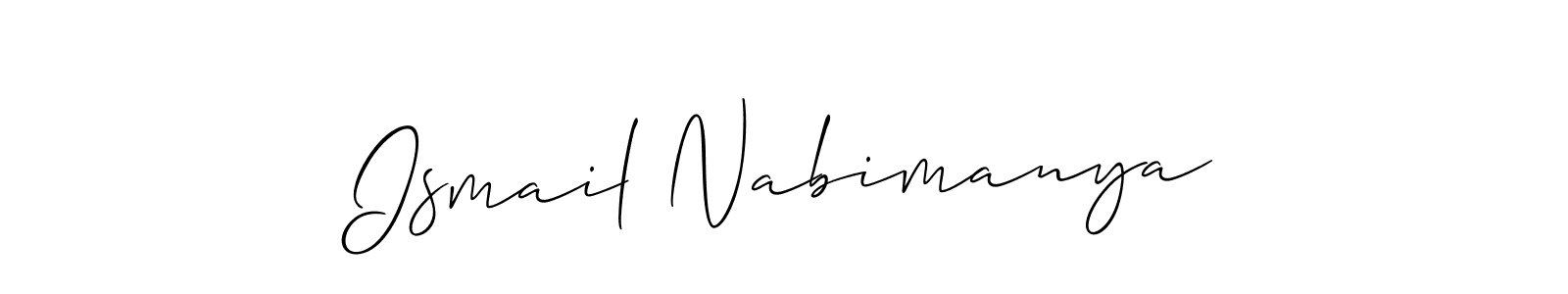 Make a beautiful signature design for name Ismail Nabimanya. With this signature (Allison_Script) style, you can create a handwritten signature for free. Ismail Nabimanya signature style 2 images and pictures png