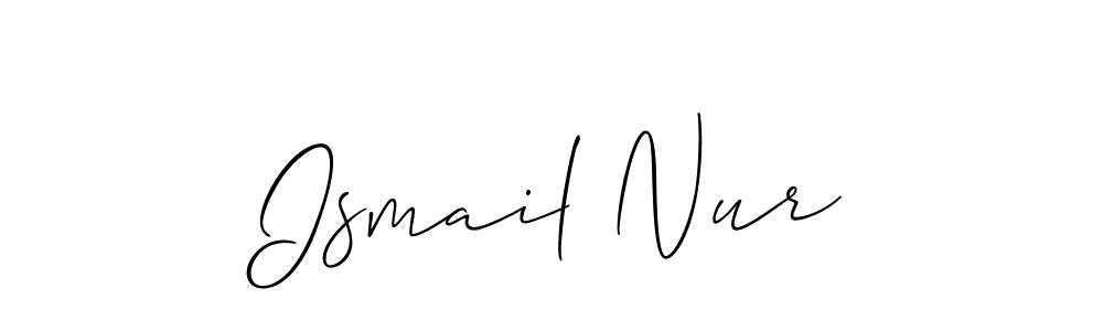 How to make Ismail Nur name signature. Use Allison_Script style for creating short signs online. This is the latest handwritten sign. Ismail Nur signature style 2 images and pictures png