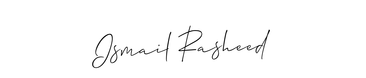 How to make Ismail Rasheed name signature. Use Allison_Script style for creating short signs online. This is the latest handwritten sign. Ismail Rasheed signature style 2 images and pictures png