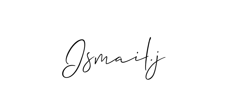 Make a beautiful signature design for name Ismail.j. With this signature (Allison_Script) style, you can create a handwritten signature for free. Ismail.j signature style 2 images and pictures png