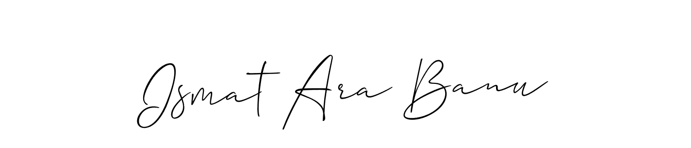 Also we have Ismat Ara Banu name is the best signature style. Create professional handwritten signature collection using Allison_Script autograph style. Ismat Ara Banu signature style 2 images and pictures png