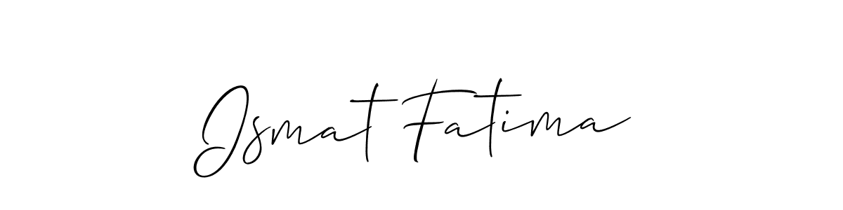 How to make Ismat Fatima name signature. Use Allison_Script style for creating short signs online. This is the latest handwritten sign. Ismat Fatima signature style 2 images and pictures png
