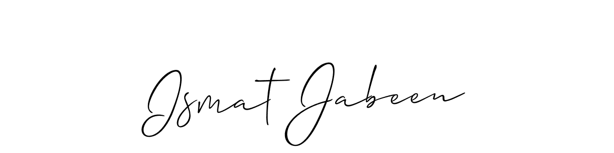 Design your own signature with our free online signature maker. With this signature software, you can create a handwritten (Allison_Script) signature for name Ismat Jabeen. Ismat Jabeen signature style 2 images and pictures png