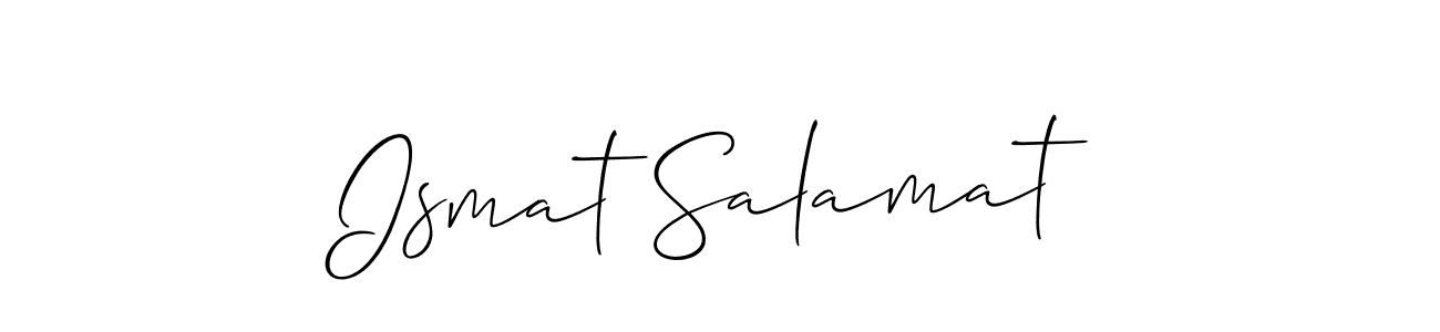 Similarly Allison_Script is the best handwritten signature design. Signature creator online .You can use it as an online autograph creator for name Ismat Salamat. Ismat Salamat signature style 2 images and pictures png