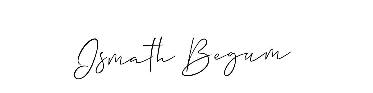 How to make Ismath Begum name signature. Use Allison_Script style for creating short signs online. This is the latest handwritten sign. Ismath Begum signature style 2 images and pictures png