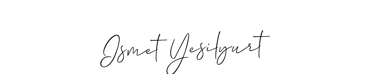 Make a short Ismet Yesilyurt signature style. Manage your documents anywhere anytime using Allison_Script. Create and add eSignatures, submit forms, share and send files easily. Ismet Yesilyurt signature style 2 images and pictures png